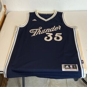 Adidas Kevin Durant #35 OKC THUNDER NAVY CHRISTMAS EDITION JERSEY SIZE LARGE